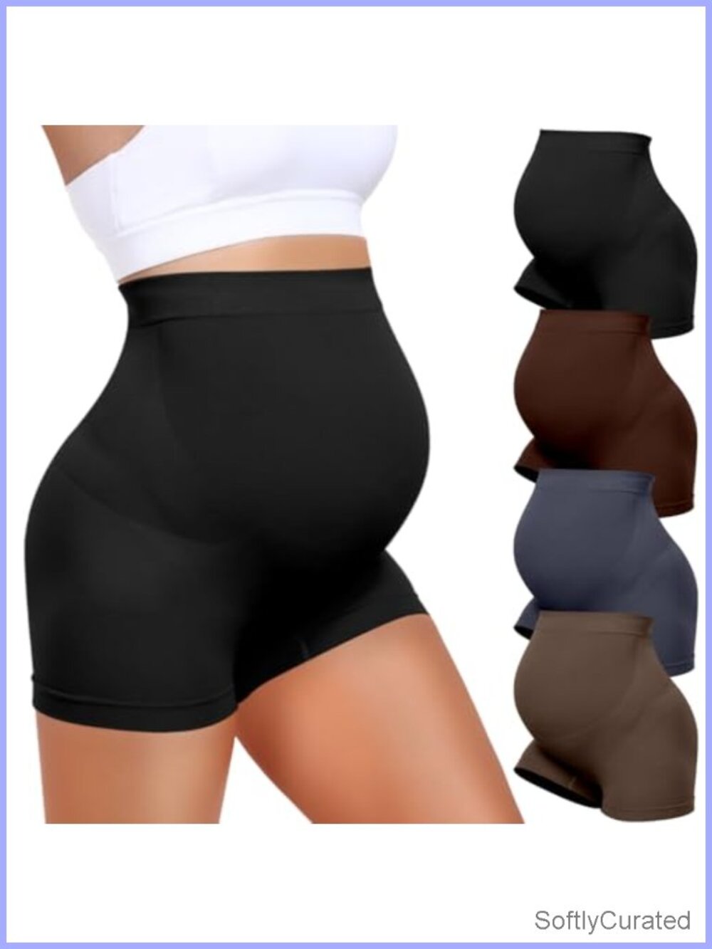 Seamless Maternity Shapewear Boyshorts Over Bump High Waist Support Panties 4